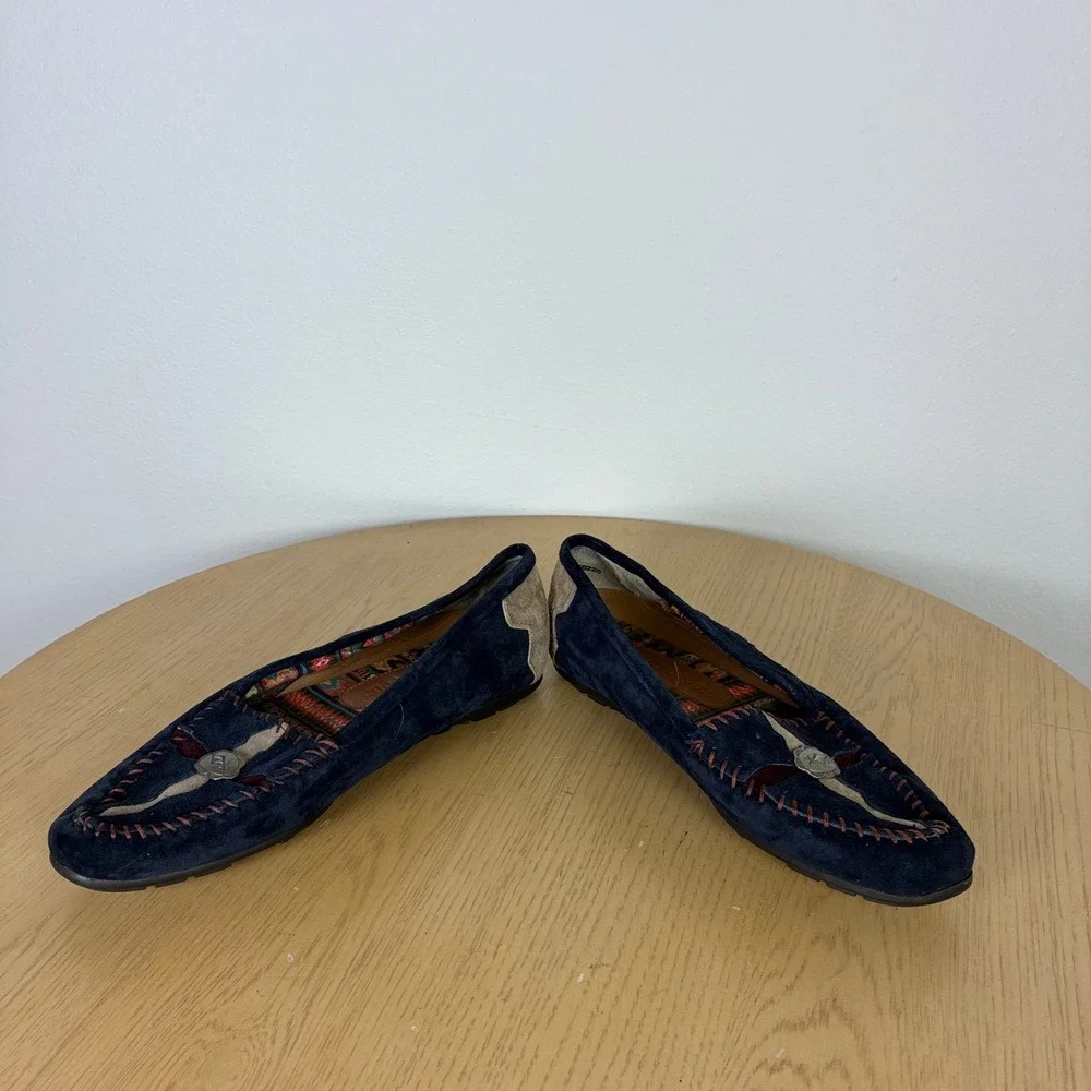 Vintage Hush Puppies Southwestern Concho Loafers Women's 7 Granola Girl Boho
